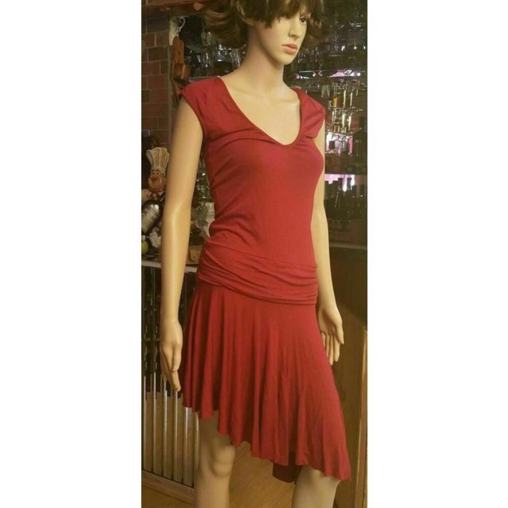 SABA Vintage Asymmetrical Hem Size 8 Beautiful Red Dress MADE IN AUSTRALIA